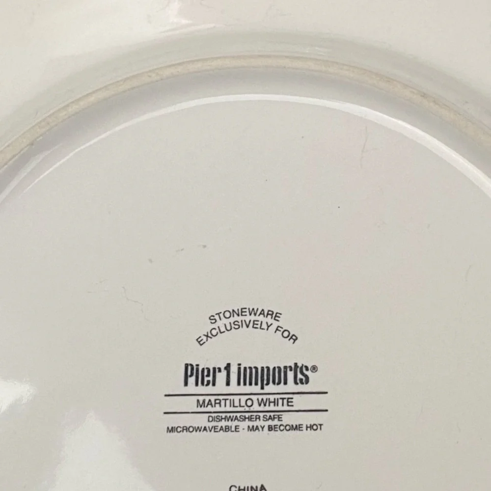 Pier 1 Martillo 11” Plates Dinner Set Replacements White Cream Brown Stoneware